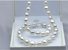 Collar barroco de perlas blancas de agua dulce, 10-11mm, plata de 18 pulgadas 2024 - compra barato