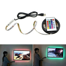 USB LED Strip lamp 2835SMD DC5V Flexible LED light Tape Ribbon 1M 2M 3M 4M 5M HDTV TV Desktop Screen Background Bias lighting 2024 - buy cheap