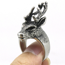 Newest Mens Ring 316L Stainless Steel Gothic Style Cool Deer Ring Top Quality 2024 - buy cheap
