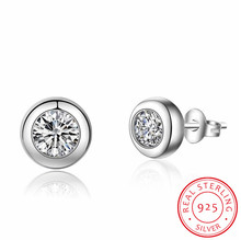 Cute Small Round Aaa Cz 925 Sterling Silver Screw Stud Earrings For Women Girls Kids Piercing Jewelry Orecchini Aros Aretes 2024 - buy cheap