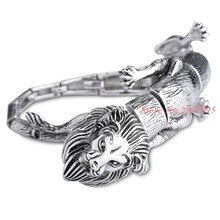 Fashion New Stainless Steel Charm Bracelet Men Vintage Lion shape Mens Bracelets Cool Male Jewelry Wristband Jewellery 2024 - buy cheap