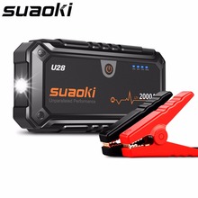 Suaoki U28 2000A Peak Jump Starter Pack with Dual USB Power Bank LED Flashlight Smart Battery Clamps for 12V Car Boat US Plug 2024 - buy cheap