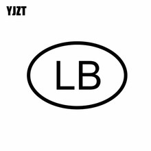 Yjzt adesivo vinil 13.3cm * 9cm para carro decalque lb líbana código de país oval preto prateado 2024 - compre barato