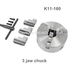 Mandril de torno de 3 mandíbulas autocentrante 6 "K11-160 K11 160 acero endurecido para taladrar llave de máquina y tornillos 2024 - compra barato
