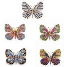 OneckOha Fashion Jewelry Colorful Rhinestone Butterfly Brooches Alloy Enameled Animal Brooch Pin Apparel Accessories 2024 - buy cheap