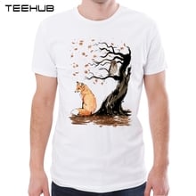 TEEHUB-Camiseta de Lobo estampado para hombre, camiseta de manga corta informal con cuello redondo, camisetas Hipster modernas, novedad de 2019 2024 - compra barato