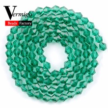 Free Shipping 110pcs 4mm Faceted Green Bicone Crystal Glass Beads For Needlework Charm Loose Spacer Beads Diy Making Jewelry 2024 - buy cheap