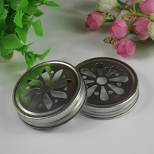 50 Daisy Cut Mason Jar Lids mason jars with Straw Holes ,Metal  Drinking 2 styles Lids for Straws wholesale HH16280 2024 - buy cheap