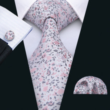 Gravatas masculinas feitas à mão, jacquard, de seda, com pescoço, rosa, floral, traje, casamento, 2018 2024 - compre barato