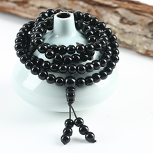 Antique Charm Black Natural Sharply Obsidian 108 Beads Prayer Healing Mala Beads Bracelet For Men Women Jewelry 1291 2024 - buy cheap