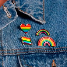 Rinhoo LGBT Design Rainbow Pin Brooch Woman Cartoon Mini Rainbow Brooches Pins Badge Collar Jewelry Gift 2024 - buy cheap