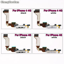 ChengHaoRan USB Charging Dock Port Flex Cable For iPhone 4 4G 4S USB Charger Connector With Mic Flex Cable 2024 - buy cheap