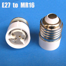 2 peças soquete adaptador de lâmpada e27 para mr16 gu5.3, suporte de lâmpada