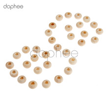 dophee 50pcs 8*14mm Unfinished Natural Flat Round Wooden BeadsLoose Spacer Big Hole For DIY Jewelry Making 2024 - buy cheap