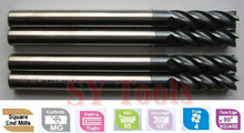 5pcs D4*11*D4*50 mm 4 Flutes Spiral Bit Milling Tools Carbide CNC Endmill Router bits hrc45 2024 - buy cheap
