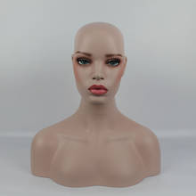 Cabeça de manequim feminina realista em fibra de vidro, cabeça de manequim de peruca, visor de cabeça de manequim 2024 - compre barato