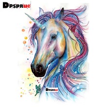 Dpsprue Full Square/Round 5D Diy Diamond Painting Cross Stitch Animal Horse colorful Diamond 3D Embroidery Mosaic Home Decor 2024 - buy cheap