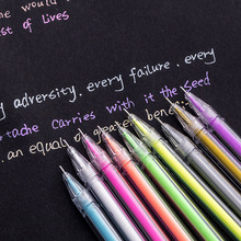 2 pçs glitter marcadores gel caneta 0.5mm colorido tinta caneta papelaria pintura grafite papelaria caneta kawaii material escolar 2024 - compre barato