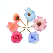 Sweet Vintage Fabric Flower Hair Clip Rose Barrette Metal Hairpins Princess Women Hair Accessories Hairgrips Cute Alloy Headwear 2024 - buy cheap