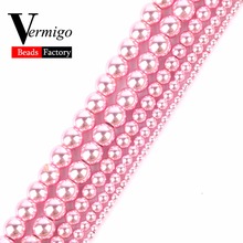 Wholesale New Hematite Beads Natural Stone Rose Pink Round Loose Beads For Needlework Jewelry Making 2 3 4 6 8 10mm Diy 15" 2024 - buy cheap