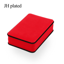 Jhplated jóias embalagem colar de veludo caixas de presente vermelho azul cinza retângulo caixa de presente presente embalagem de jóias caixa de pingente 2024 - compre barato