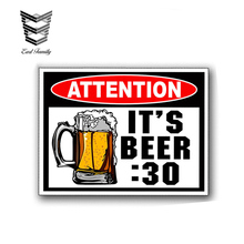 EARLFAMILY 13cm X 9.9cm Funny Beer 30 Attention Warning Decal Sticker Drink Drinking Party Cooler Cup Waterproof Car Styling 2024 - buy cheap