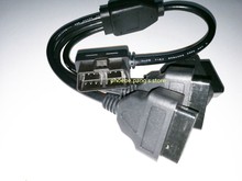 50 pcs New 16 Pin OBD 1 a 3 Splitter Cable (Cabeça de cotovelo) Conector do Cabo de extensão Masculino para Feminino Triplo Cabo Ferramenta de Diagnóstico 2024 - compre barato