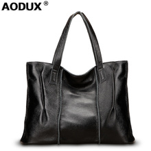 AODUX женская сумка на плечо из натуральной кожи, большой вместимости, 2 размера, 9 цветов 2024 - купить недорого