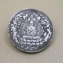 China cópia moeda fengshui Buda boa sorte réplica moeda de colecção banhado a moeda de cobre artesanato mascote 2024 - compre barato