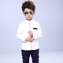 Autumn Spring Children Shirts Teengage Boys School Solid Color Shirts Kids Bottoming Clothes 2-12T 2024 - buy cheap