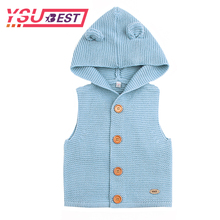 Baby Boys Sweaters Cartoon Bear Newborn Girls Cardigans Acrylic Knit Infant Unisex Knitwear Coats Hooded Sleeveless Kids Jackets 2024 - buy cheap