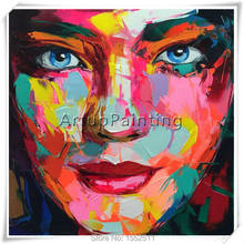 Portrait Face Oil painting Palette Knife Impasto figure canvas Hand painted Francoise Nielly Wall Art Pictures for living room 2 2024 - buy cheap