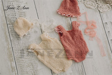 Jane Z Ann Baby handmade knitting set lace hat +backless bodysuit  Newborn Photography Props 2024 - buy cheap