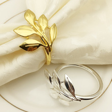 10pcs/lot Hotel metal leaf napkin buckle gold napkin ring maple leaf napkin ring meal towel ring 2024 - buy cheap