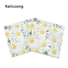 RainLoong-servilletas de papel para decoración de fiestas y fiestas, suministros de girasol, pañuelos de 33cm x 33cm, 1 paquete (20 unids/paquete) 2024 - compra barato