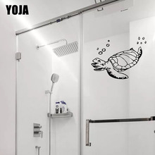 YOJA 20x26CM Smiling Turtle Bathroom Shower Glass Decal Home Room Decoration Wall Sticker G2-0439 2024 - buy cheap