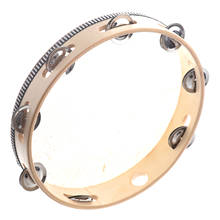 HOT 10" Musical Tambourine Tamborine Drum Round Percussion Gift for KTV Party 2024 - buy cheap