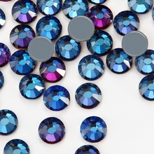 New SMC Cut Iron on Strass ss16 ss20 ss30 Blue flare New Color Hotfix Rhinestones AAAAA Grade for Luxury DIY things 2024 - buy cheap