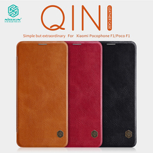 Nillkin Qin Series Leather case for Xiaomi Pocophone F1 flip Cases Phone Bags Genuine Luxury Cover for Xiaomi Poco F1 2024 - buy cheap