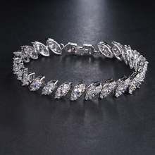 New Style Bracelet Clear Marquise Cubic Zircon Bracelet Bangle White Gold Color Suitable for Women Wholesale Jewelry Party B-035 2024 - buy cheap