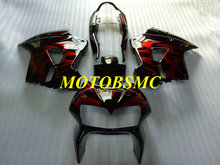 Kit de carenado de motocicleta para HONDA VFR800 98 99 00 01 VFR 800, 1998, 1999, 2000, 2001 ABS rojo brillo negro Juego de carenados + regalos HE08 2024 - compra barato