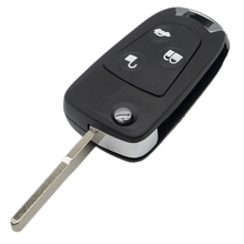 WhatsKey-carcasa de repuesto plegable para llave, mando a distancia modificado, 3 botones, Fob, con logotipo, para Ford Mondeo Focus Fiesta KA C S Max 2024 - compra barato