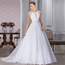 A line Scoop vestido de noiva robe de mariage Cheap Wedding Gowns 2015 Lace Sexy Backless Wedding Dresses vestido de noiva curto 2024 - buy cheap