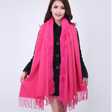 ¡Novedad! PinkWomen chal de 100% de lana, chal clásico de piel de conejo de Cachemira Pashmina, bufandas Dropshipping 180x70cm 112306 2024 - compra barato