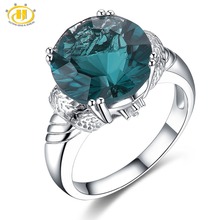 Hutang 7.17ct Natural Colorful Fluorite Rings 925 Silver Gemstone Wedding Ring Fine Jewelry Classic Design for Women Gift New 2024 - купить недорого