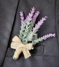 1 piece wedding corsages groom boutonniere OR bridal hand wrist flower lavender artificial flower wedding supplies prom Floral 2024 - buy cheap