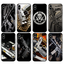 Capa de silicone tpu preta para iphone, capa para iphone 5 visual 6 6s 7 8 plus x 10 iphone xr xs 11 pro max, rifle, armas, pistola sniper 2024 - compre barato