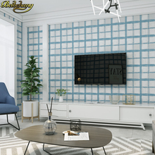 Papel de parede autoadesivo beibehang, papel de parede moderno minimalista azul em pó cinza campo palavra lattice quarto sala de estar fundo 2024 - compre barato