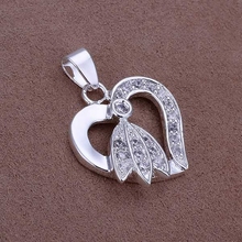 Colgante de joyería Chapado en plata 925, colgante de trébol bonito a la moda, colgantes del collar del corazón, calidad superior CP307 2024 - compra barato