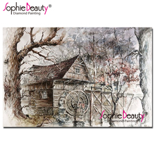 Sophie Beauty Diy diamond embroidery full rhinestones mosaic kit cross stitch old house tree diamond painting home decor 19131 2024 - buy cheap